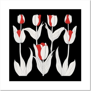 Red Tulips Minimalist Posters and Art
